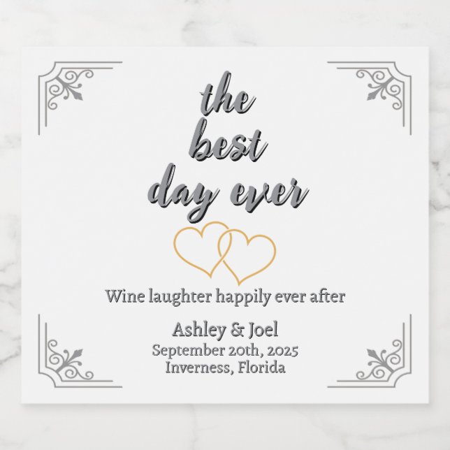 Anpassa Bröllop Rehearsal Champagne Hearts (Enkel etikett)