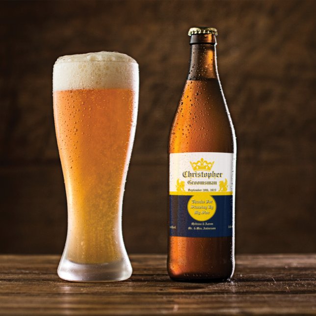 Anpassa bröllopsmottagning Bästa man Groom ETC Ölflaska Etikett (Skapare uppladdad)