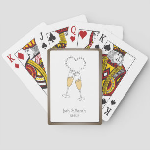 Anpassa bronsram Champagne Toast Spelande Bil Casinokort
