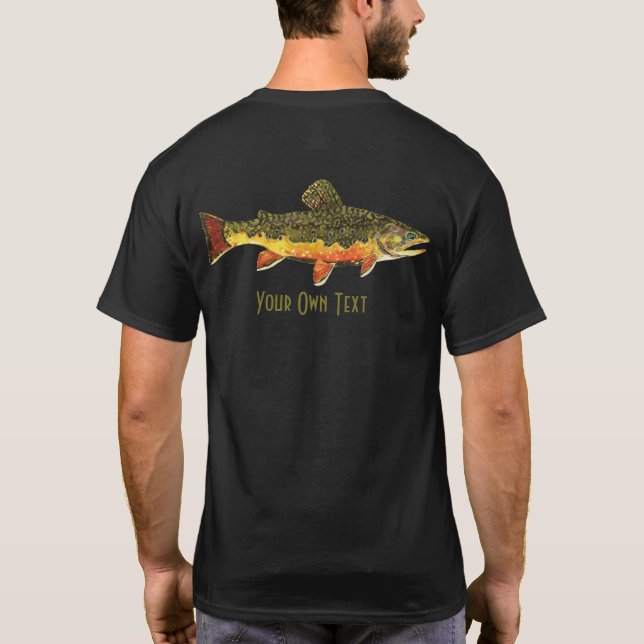Anpassa Brook Trout Flygfiske Angler Tröja (Baksida)
