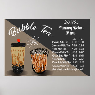 Anpassa Bubble Tea Boba Donut Shop Poster