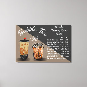 Anpassa Bubble Tea Boba Munk Prislista Canvastryck