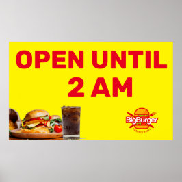 Anpassa Burger Restaurant Logotyp Öppet Till 2 På Poster