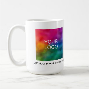 Anpassa Business Company Logotyp Add Namn Text Kaffemugg
