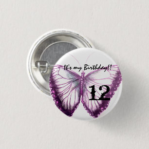 Anpassa Butterfly Button Det är min födelsedag Knapp