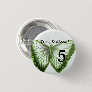Anpassa Butterfly Button Det är min födelsedag Knapp
