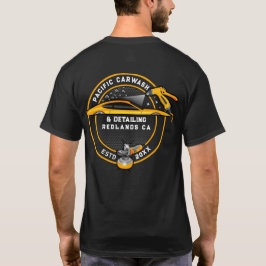 Anpassa Carwash Detailer Baksida Endast Guld T Shirt