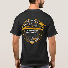 Anpassa Carwash Detailer Fram- och Baksida Guld T Shirt