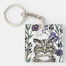 Anpassa Cat Art Acrylic Keychain