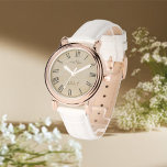 Anpassa Chic Monogram Girly Vintage Guld Armbandsur<br><div class="desc">Anpassa Chic Monogram Girly Vintage Guld. Denna elegant och moderna klocka är designad med chicens Vintage och rymmer utrymme för dig att skriva din kvinnas namn. Monogrammet namn kan lätt vara personlig för att göra en design unik, perfektens söta guld för dam, bra som en gåva till vänner, systrar, mor,...</div>