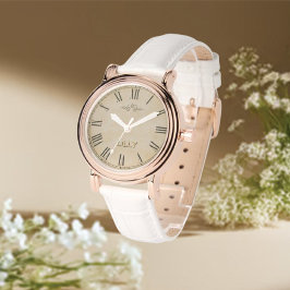 Anpassa Chic Monogram Girly Vintage Guld Armbandsur