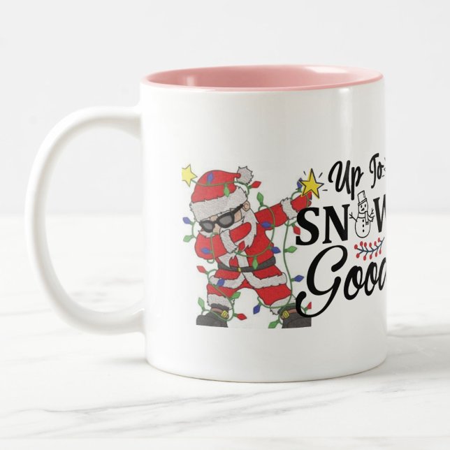 anpassa christtma snö Två-Tonad mugg (personalised Christmas holiday gift mug)
