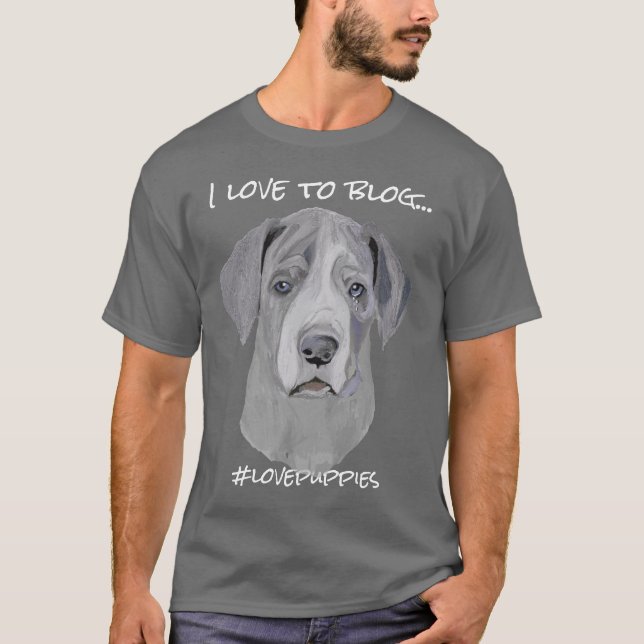 Anpassa citatet Great dane Puppy T Shirt (Framsida)