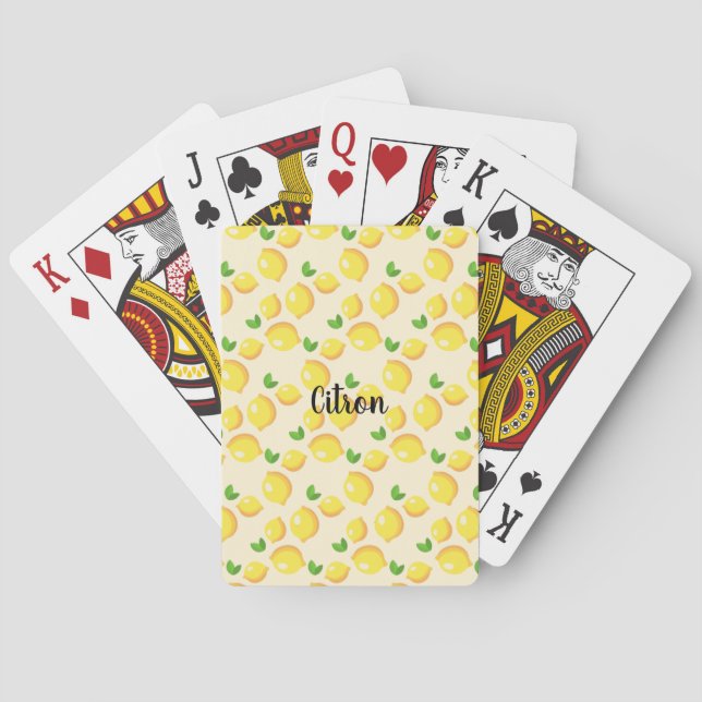 Anpassa Citron Mönster Casinokort (Baksidan)