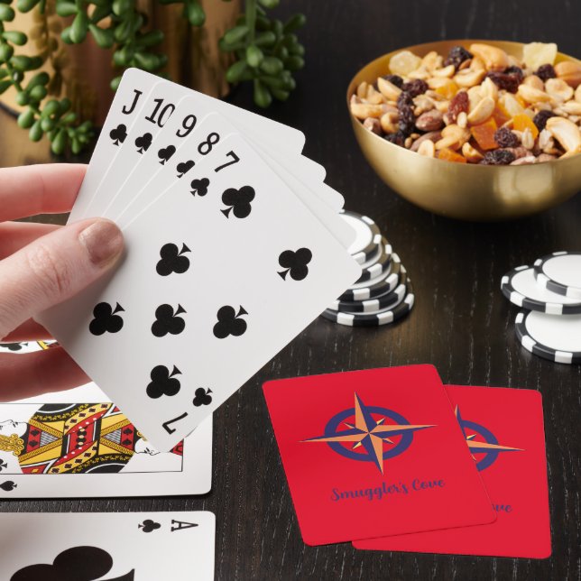 Anpassa Compass Ro Red Classic-spelkort Casinokort (På plats)
