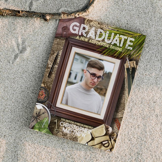 Anpassa Coola Adventurer Theme Studenten Inbjudningar (Skapare uppladdad)