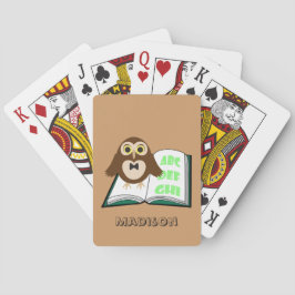 Anpassa Coola Cute uggla med Alphabet bok Casinokort
