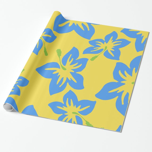 Anpassa Coola Hawaii Flowers Presentpapper (Utrullad)