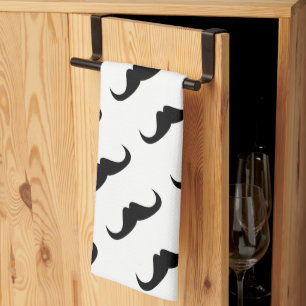 Anpassa Coola Svart handledarmustache mönster Kökshandduk