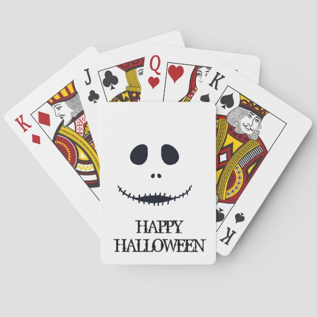Anpassa Coolan Halloween Scary Ansikte Casinokort (Baksidan)
