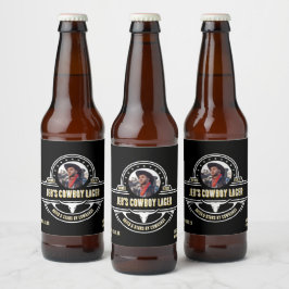 Anpassa Cowboy Ale Lager Detaljerat  Ölflaska Etikett