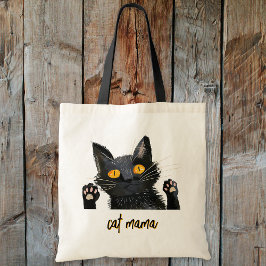 Anpassa Cute Black Cat Mamma Tygkasse