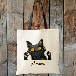 Anpassa Cute Black Cat Mamma Tygkasse