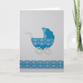 Anpassa Cute Blue baby barnvagn Kort