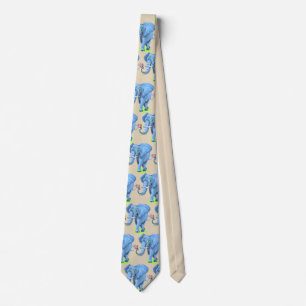 Anpassa Cute Blue Elephant Party Tie Slips