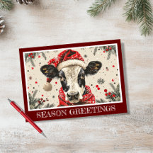 Anpassa Cute Cow i Santa Hat