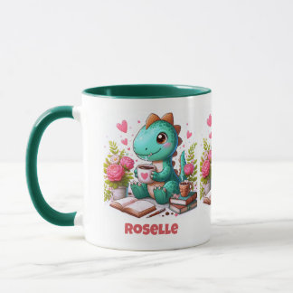Anpassa Cute Dinosaur med kaffe Mugg