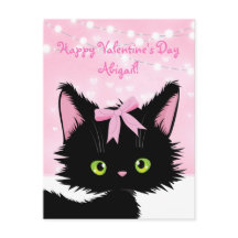 Anpassa Cute Kitten Rosa Valentindagen