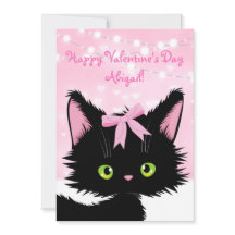 Anpassa Cute Kitten Rosa Valentindagen