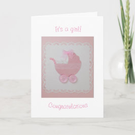 Anpassa Cute rosa baby barnvagn Kort