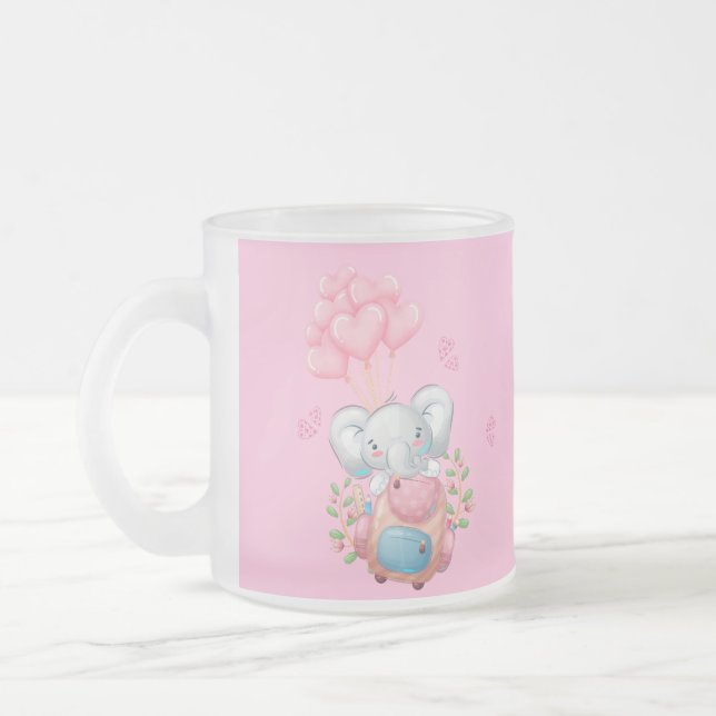 Anpassa | Cute Rosa Elephant Mugg (Vänster)