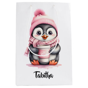 Anpassa Cute Rosa Penguin-julklapp