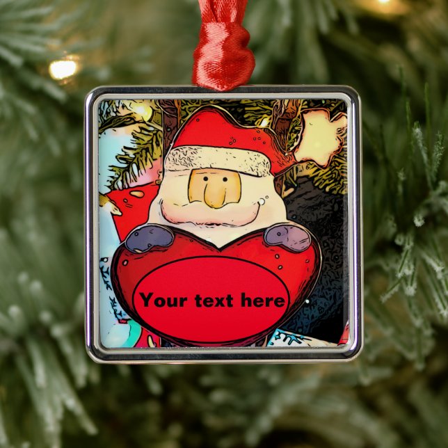 Anpassa Cute Santa Ceramic Ornament (Träd)