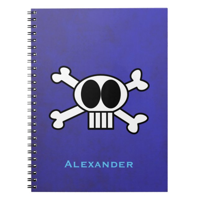 Anpassa Cute Skull och Crossbone Anteckningsbok Med Spiral (Framsidan)