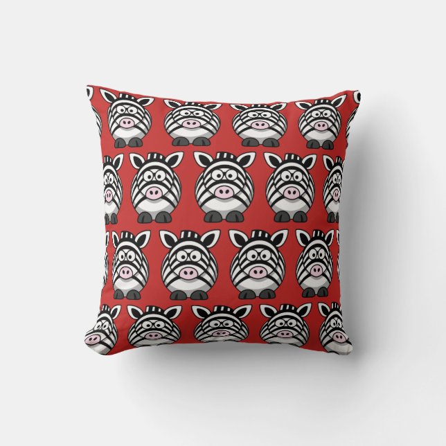 Anpassa Cute Zebra Pillow Kudde (Framsida)