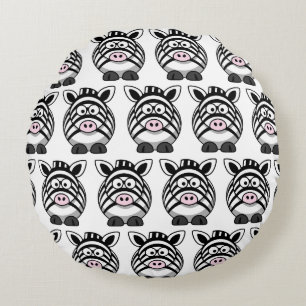 Anpassa Cute Zebra Rund Kudde