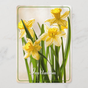 Anpassa:  Daffodils av Gult för fotografi i Floren Inbjudningar