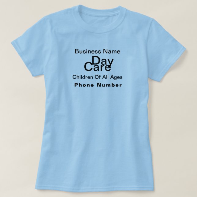 Anpassa dagvård Himmel Blue T Shirt (Design framsida)