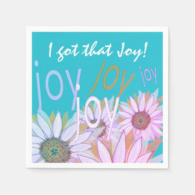 Anpassa Daisy: Blommigt Joy, Joy, Joy! Napkins Pappersservett (Framsidan)