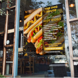 Anpassa Delicious Hotdog Restaurant Front Large Poster