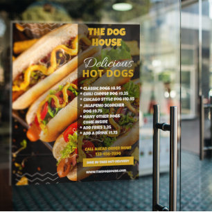 Anpassa Delicious Hotdog Restaurant Small Door Poster