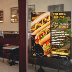 Anpassa Delicious Hotdogs Restaurang Medium Poster