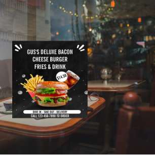 Anpassa Deluxe Burger Pommes Dryck Restaurang Sml Poster
