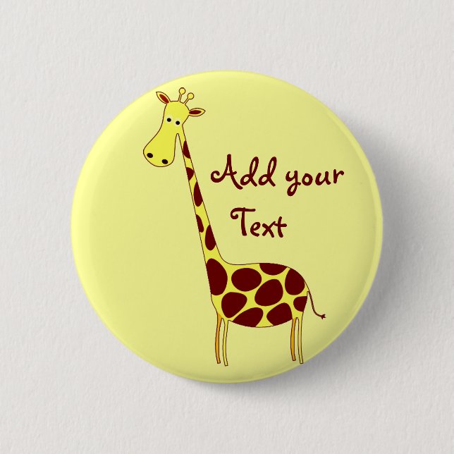 Anpassa den! Cute Giraffe Design Knapp (Framsida)