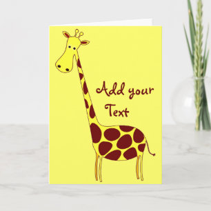 Anpassa den! Cute Giraffe Design Kort