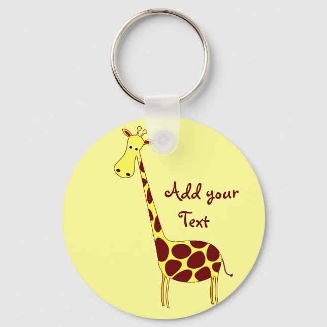 Anpassa den! Cute Giraffe Design Nyckelring (Framsida)